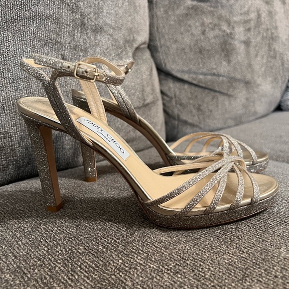 JIMMY CHOO BRIDAL DUSTY GLITTER PLATFORM - Picture 3 of 5